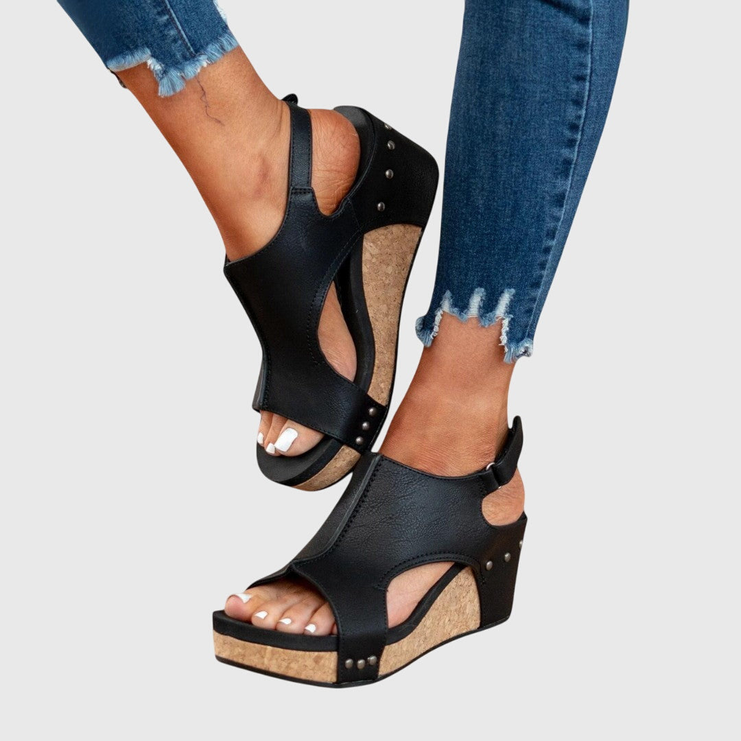 Women's Platform Sandals – Distressed Leather Slingback Casual | Amelia 7