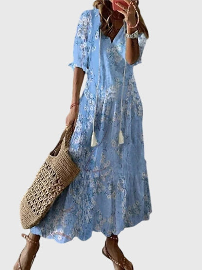 Women's Maxi Dress – Lightweight Ikat Print Relaxed Fit Resort Wear | Isla 5