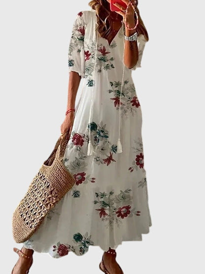Women's Maxi Dress – Lightweight Ikat Print Relaxed Fit Resort Wear | Isla 6