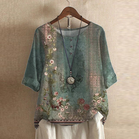 Women's Tunic Tops – Linen Blend Relaxed Fit Casual | Florence 1
