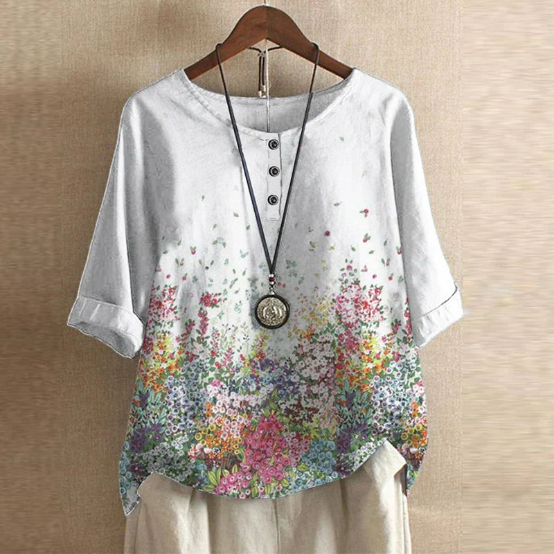 Women's Tunic Tops – Linen Blend Relaxed Fit Casual | Florence 7