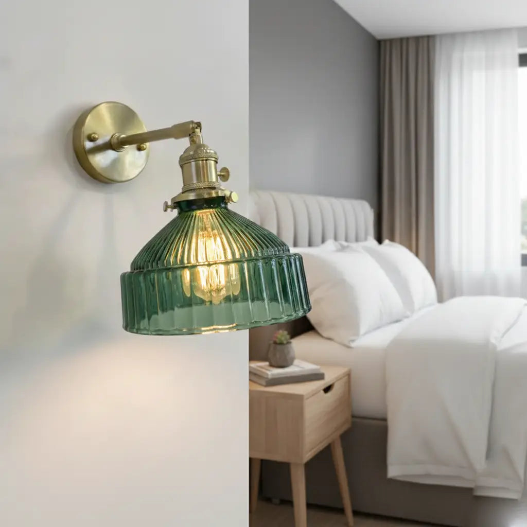 Archi | Applique Murale Laiton Verre Cannelé Design Rétro