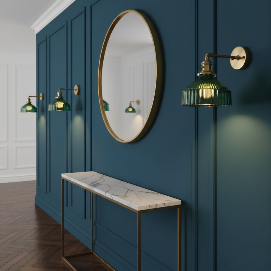 Archi | Applique Murale Laiton Verre Cannelé Design Rétro