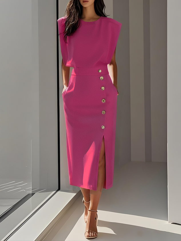 Women's Midi Dress – Heavyweight Crepe Tailored Fit Formal | Amelia 7