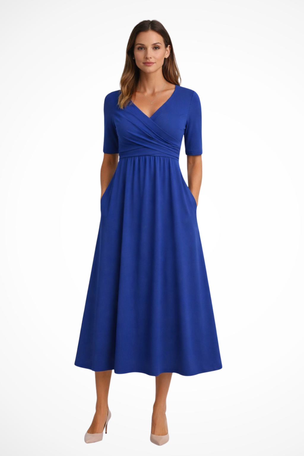 Women's Midi Dress – Jersey-Knit A-Line Casual | Amelia 3