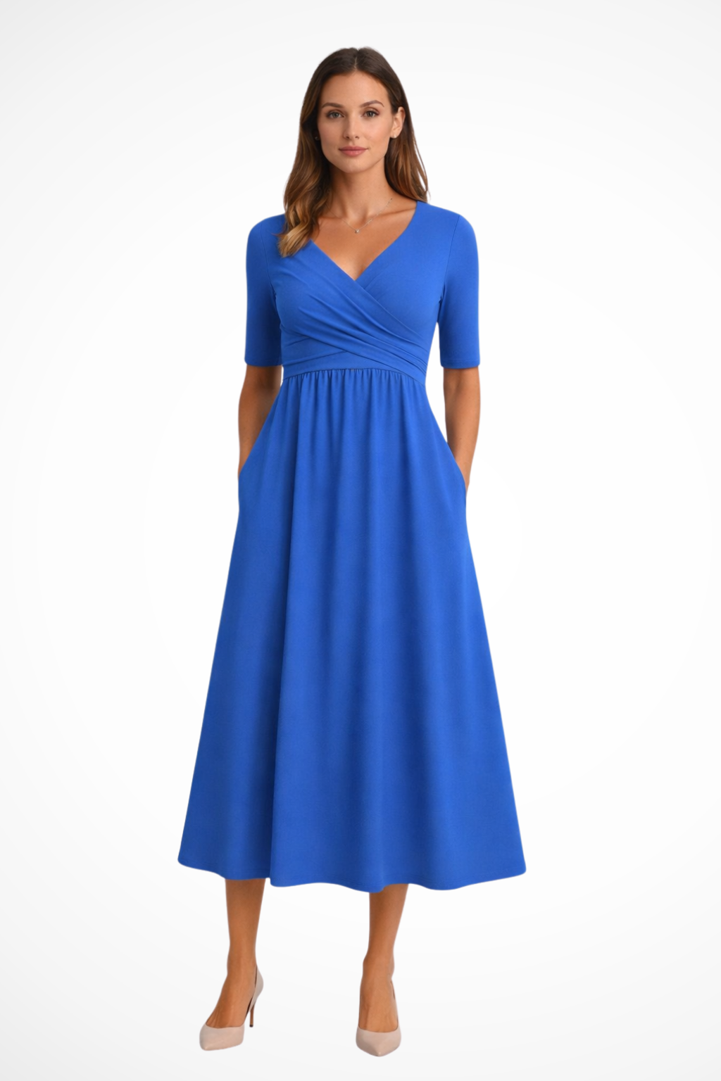 Women's Midi Dress – Jersey-Knit A-Line Casual | Amelia 4
