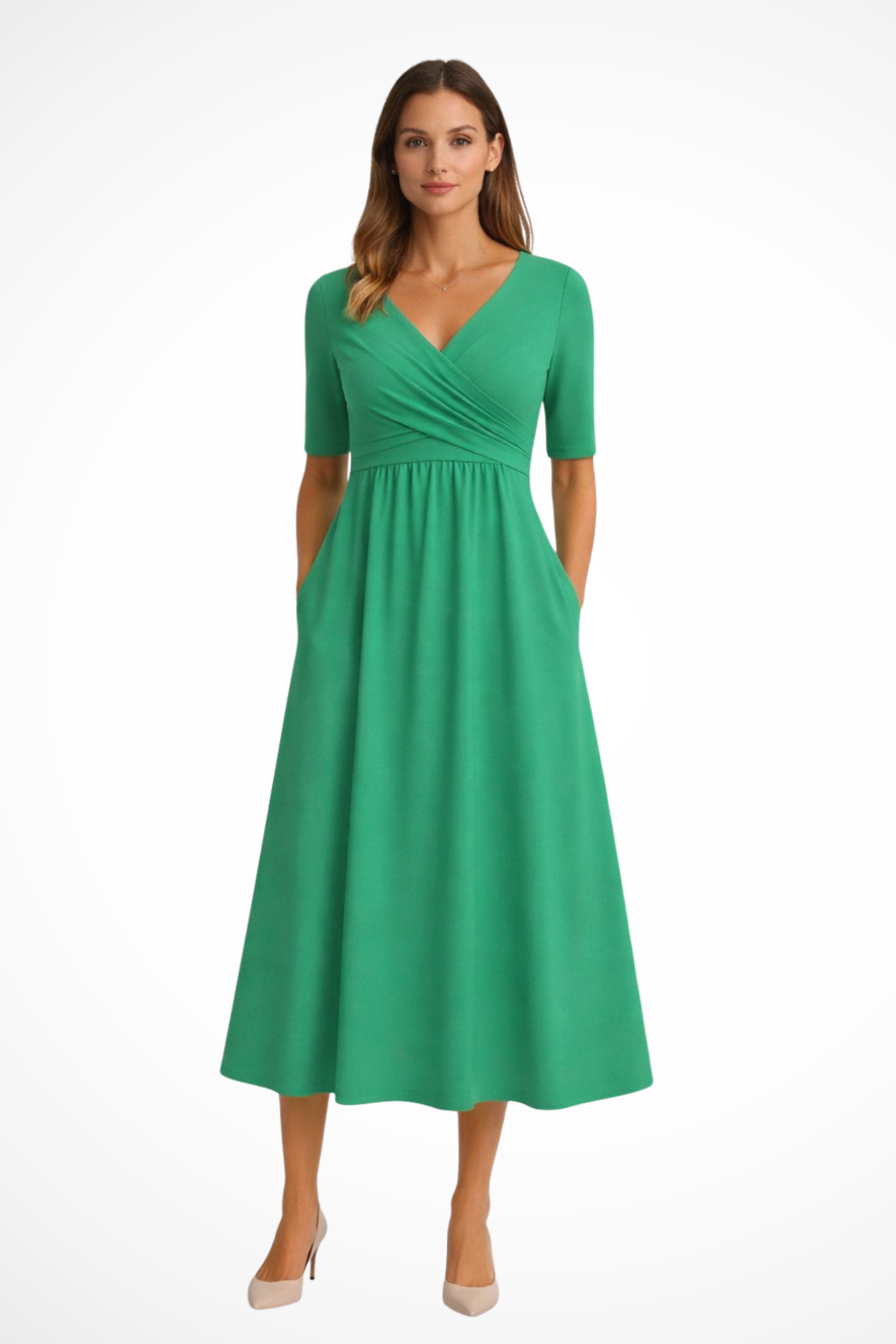 Women's Midi Dress – Jersey-Knit A-Line Casual | Amelia 5