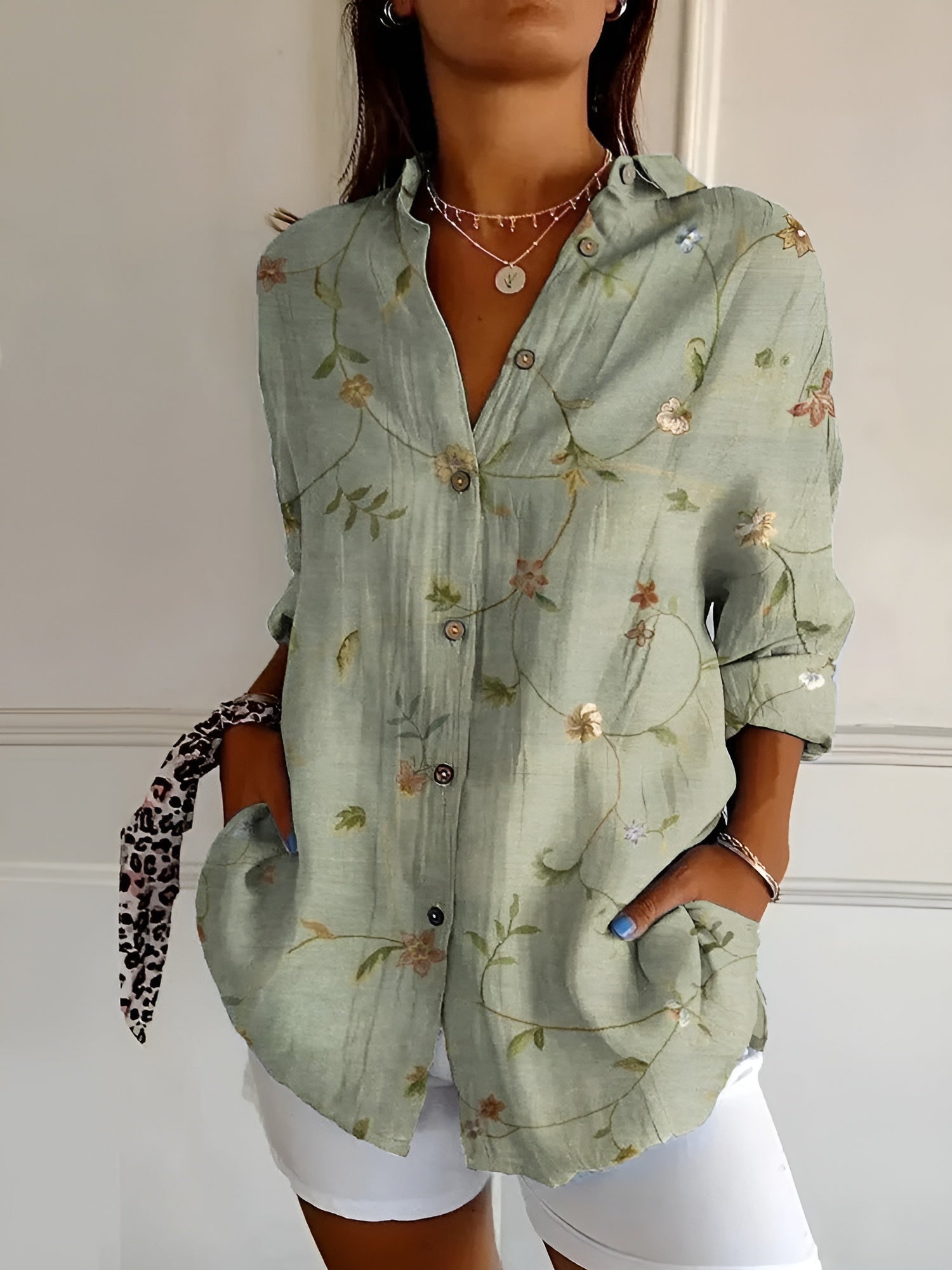 Women's Button-Down Blouse – Lightweight Relaxed Fit Casual | Florence 1