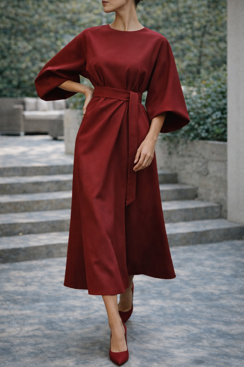 Women's A-Line Dress – Crepe Blend Structured Evening | Florence 7
