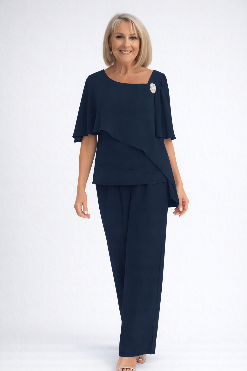 Women's Trouser Suit – Chiffon Relaxed Fit Mother Of The Bride | Emily 2