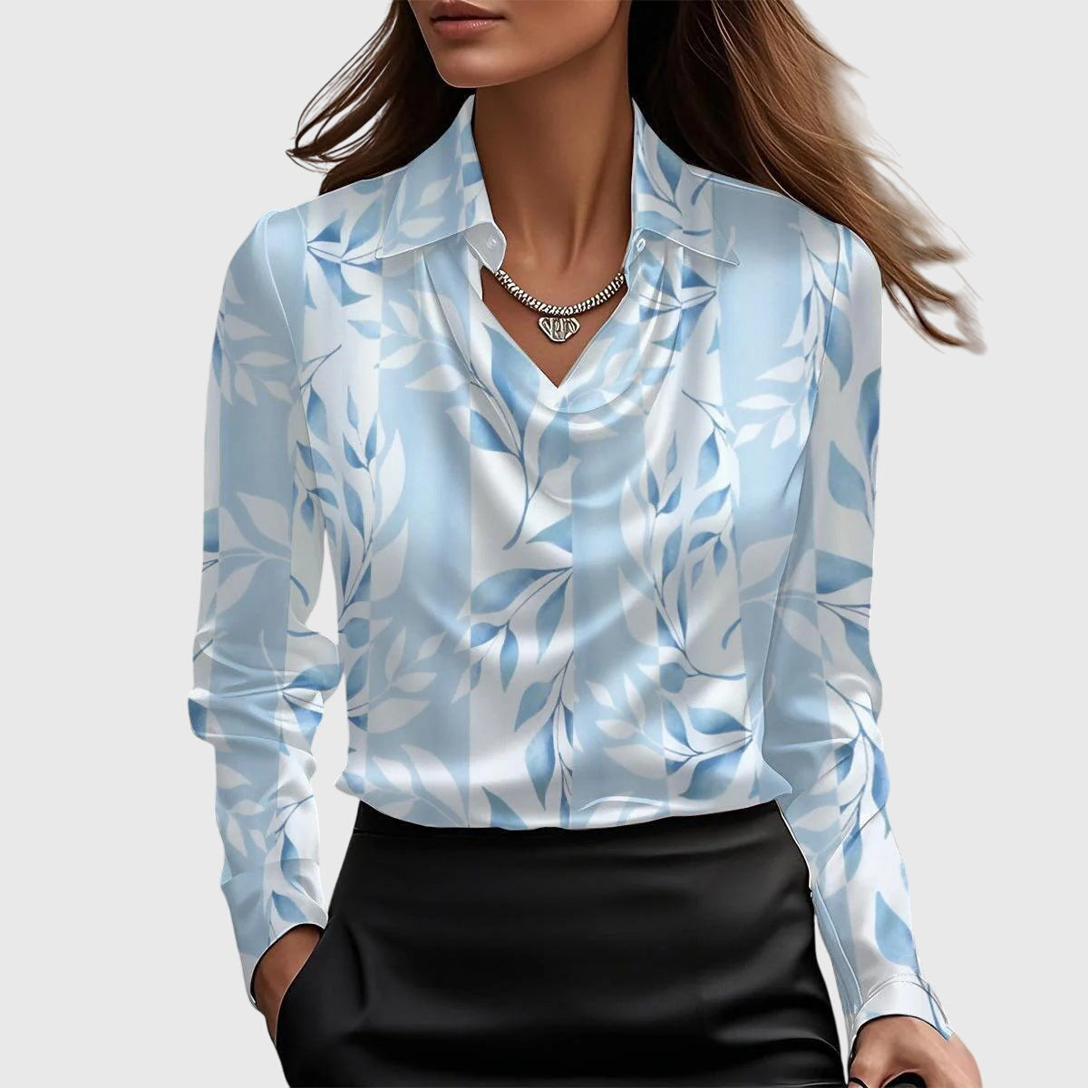 Women's Blouse – Silk Satin Regular Fit Evening | Amelia 5
