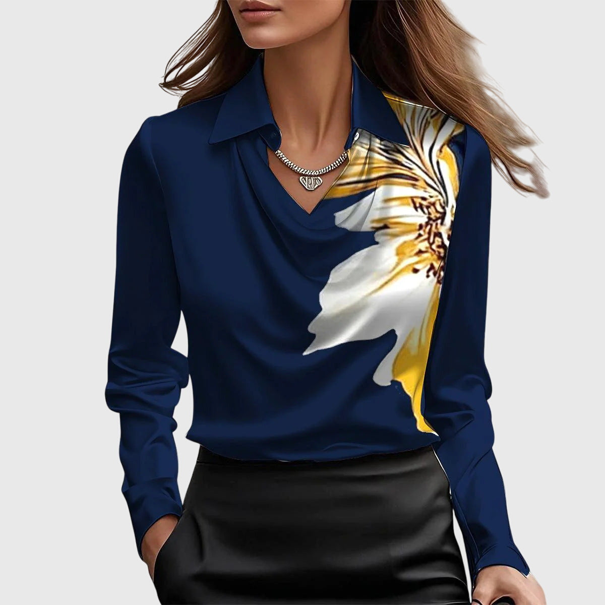 Women's Blouse – Silk Satin Regular Fit Evening | Amelia 8