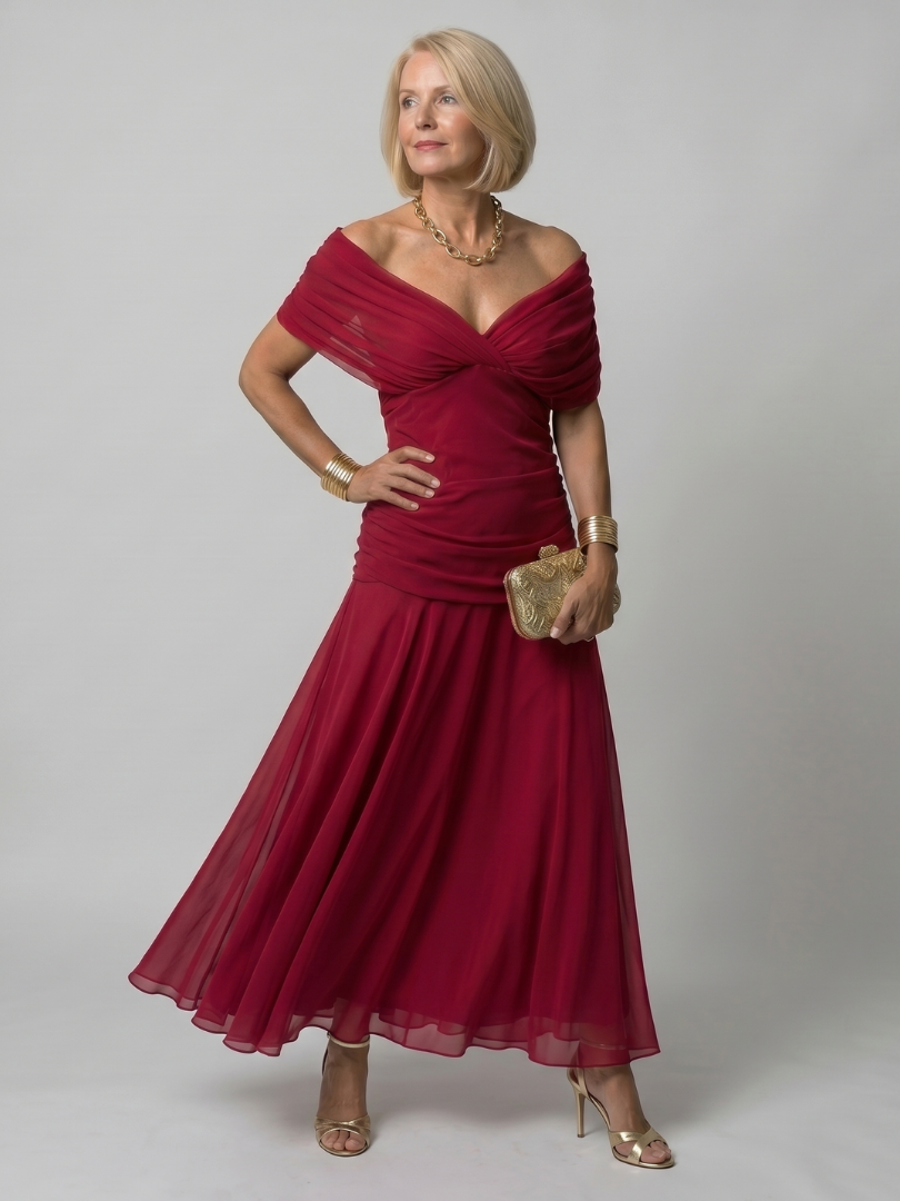 Adelaide | Women's Draped Wedding Guest Maxi Dress