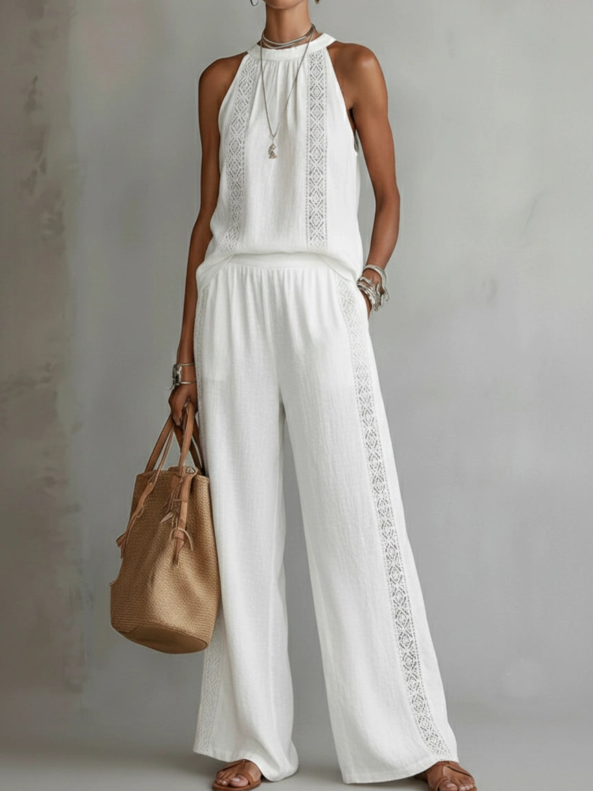 Amelia | Halter Neck Casual Relaxed Fit Two-Piece Set