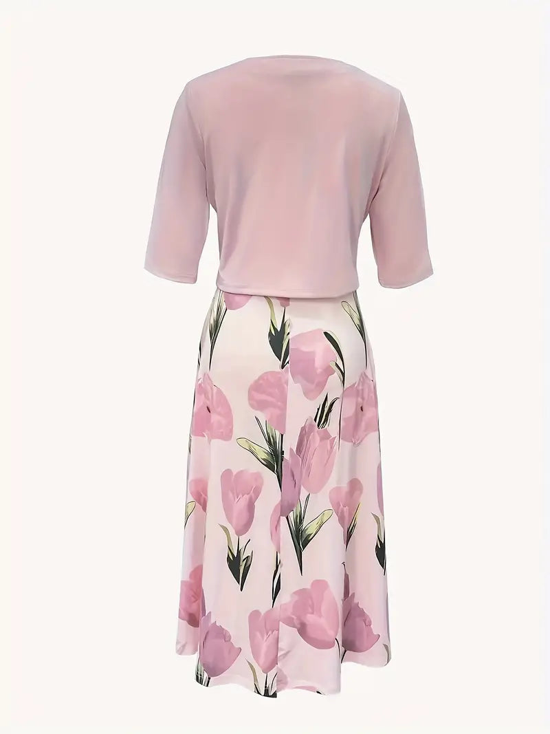 Amelia | Lightweight Floral Occasion Fit Tailored Maxi Dress Set