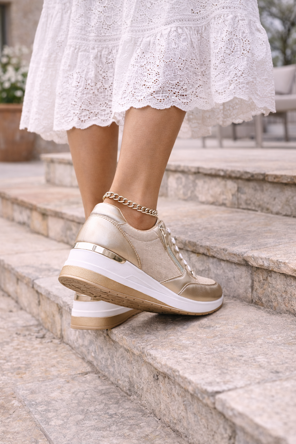 Women's Sneakers – Metallic Mesh Casual Athletic | Chloe 3