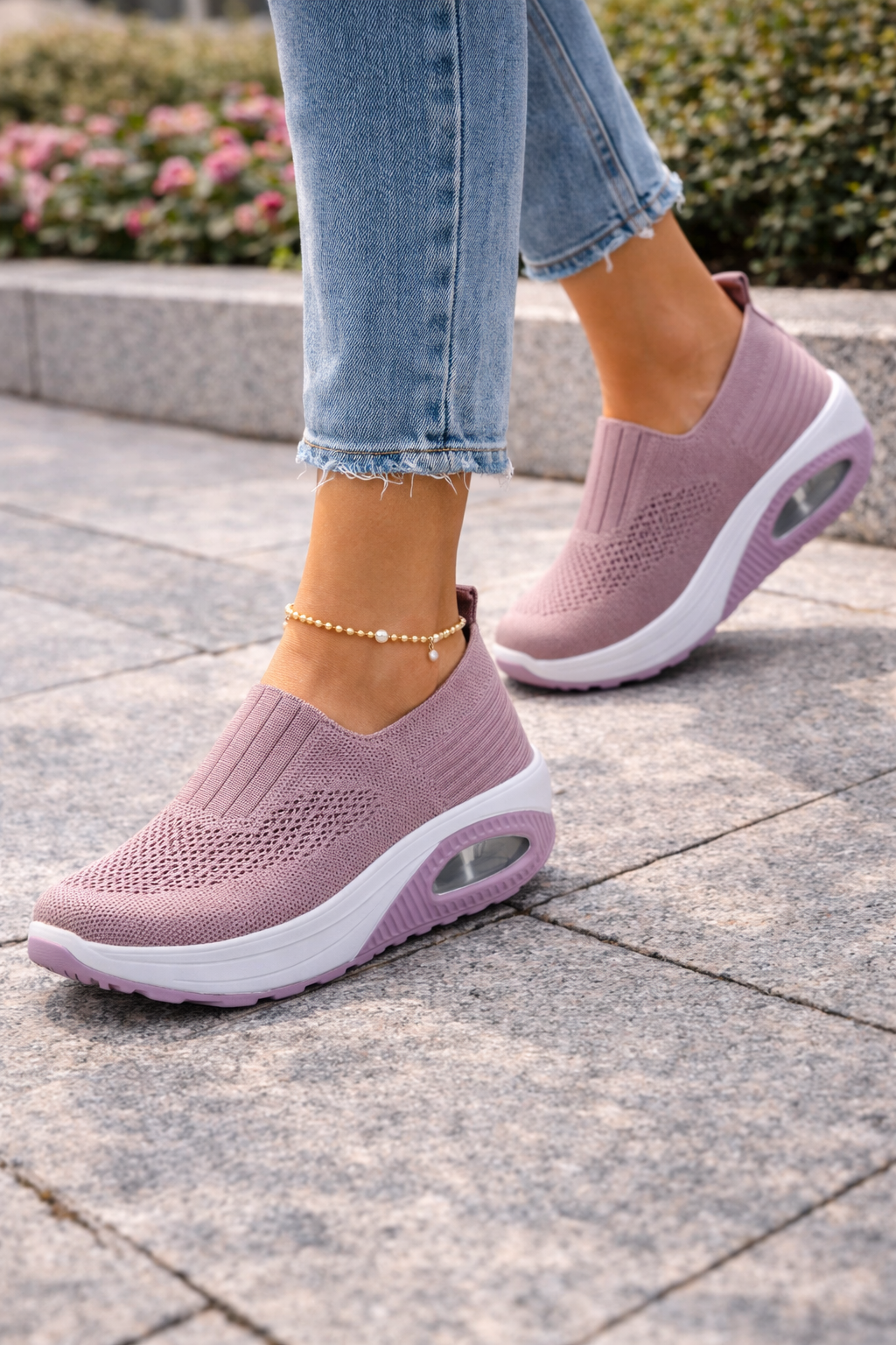 Women's Slip-On Trainers – Stretch-Knit Casual Athleisure | Amelia 3
