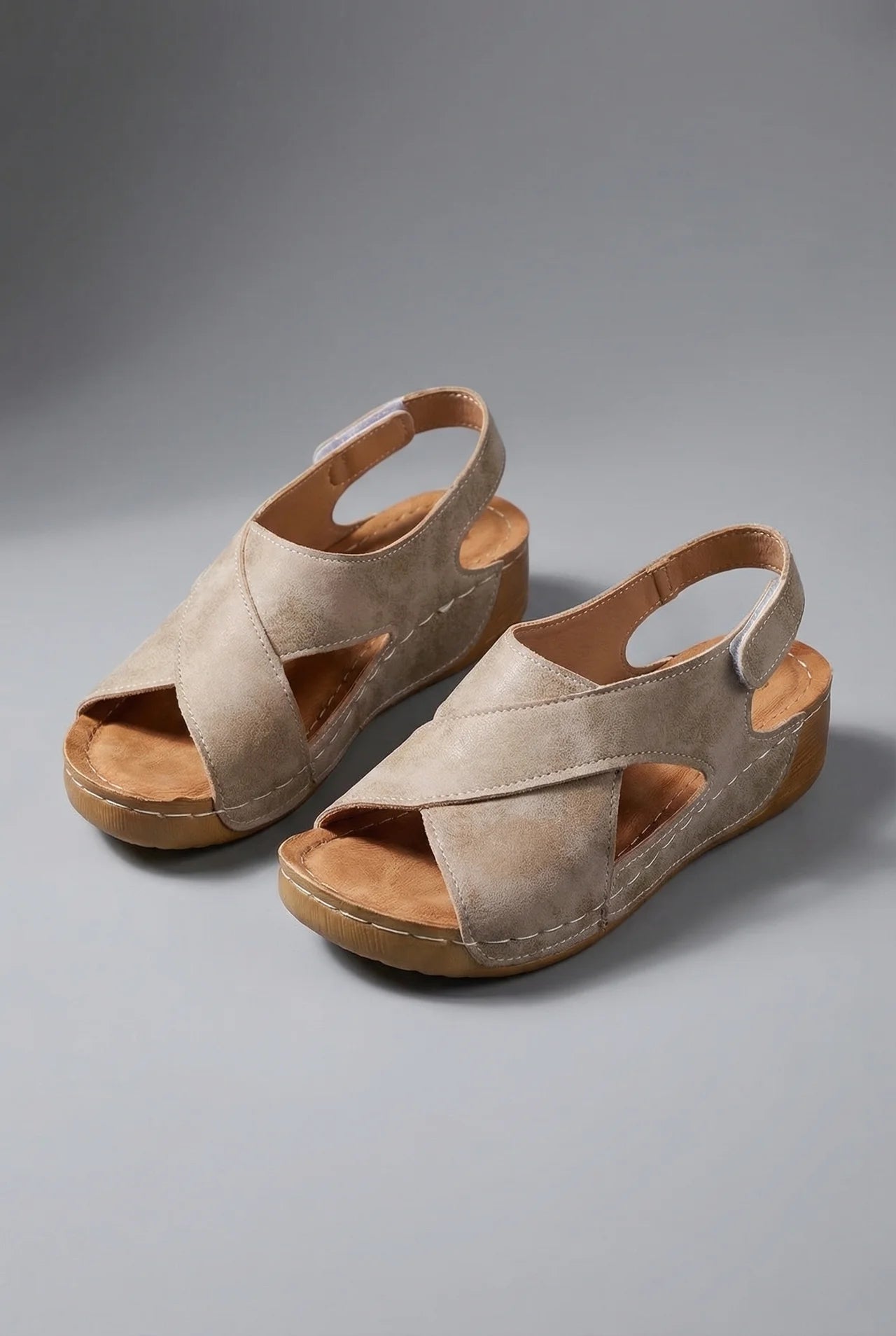 Women's Wedge Sandals – Suede Criss-Cross Design Casual Summer | Amelia 3