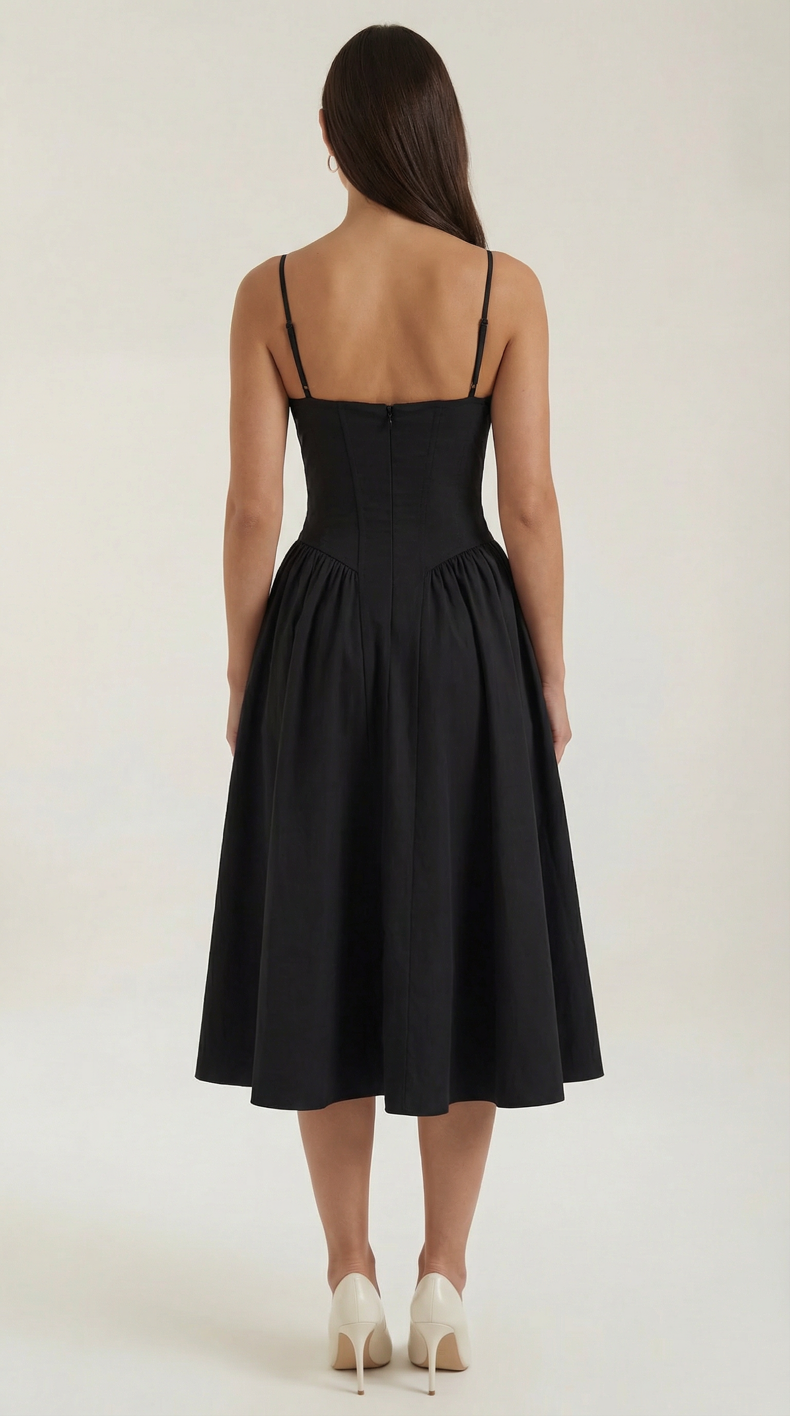 Women's Midi Dress – Floral Linen Blend Structured Fit Formal | Amelia 5