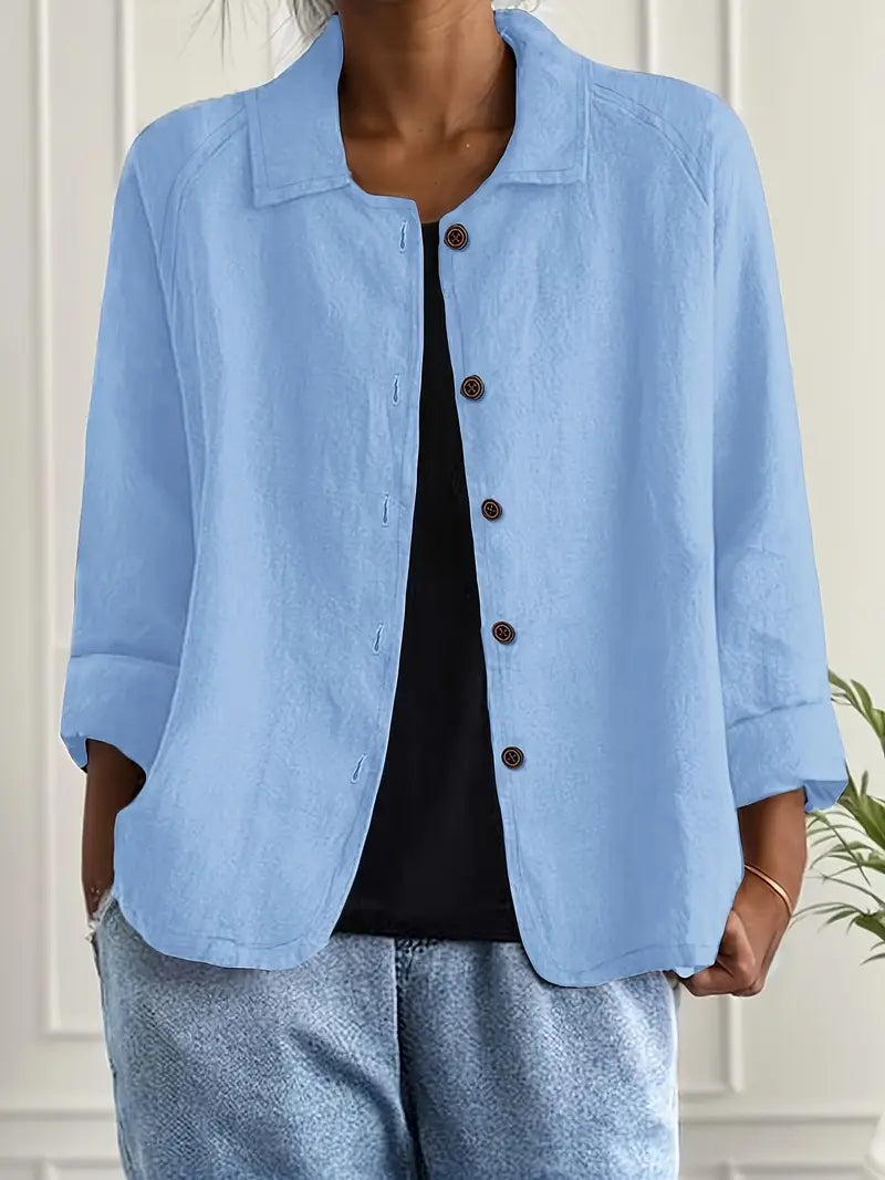 Emma | Lightweight Casual Button Front Relaxed Fit Shirt