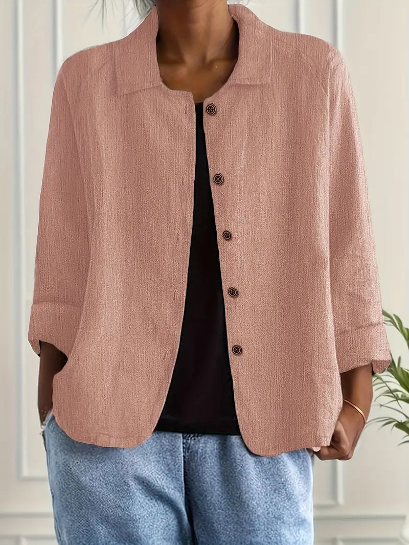 Emma | Lightweight Casual Button Front Relaxed Fit Shirt