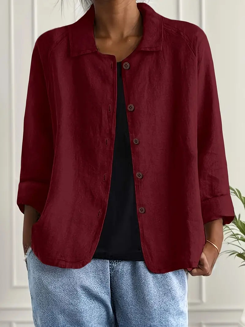 Emma | Lightweight Casual Button Front Relaxed Fit Shirt