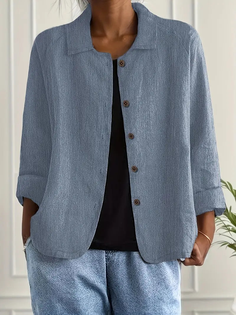 Emma | Lightweight Casual Button Front Relaxed Fit Shirt
