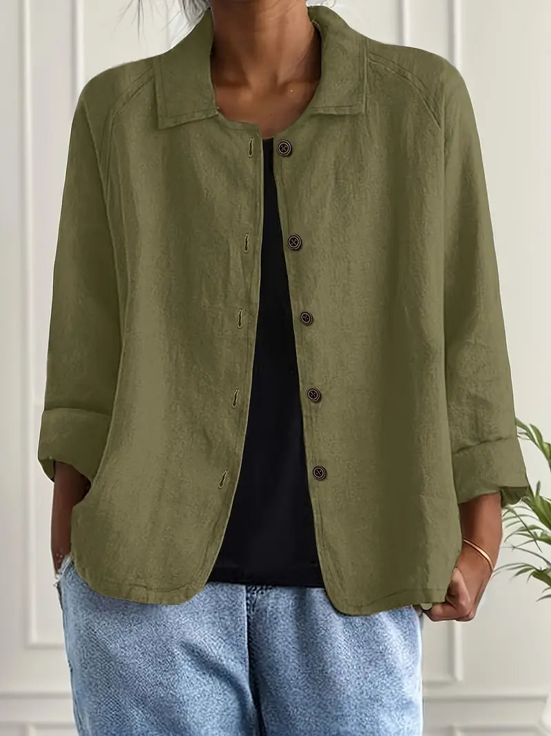 Emma | Lightweight Casual Button Front Relaxed Fit Shirt