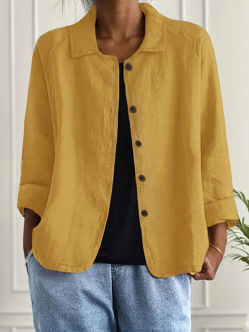 Emma | Lightweight Casual Button Front Relaxed Fit Shirt