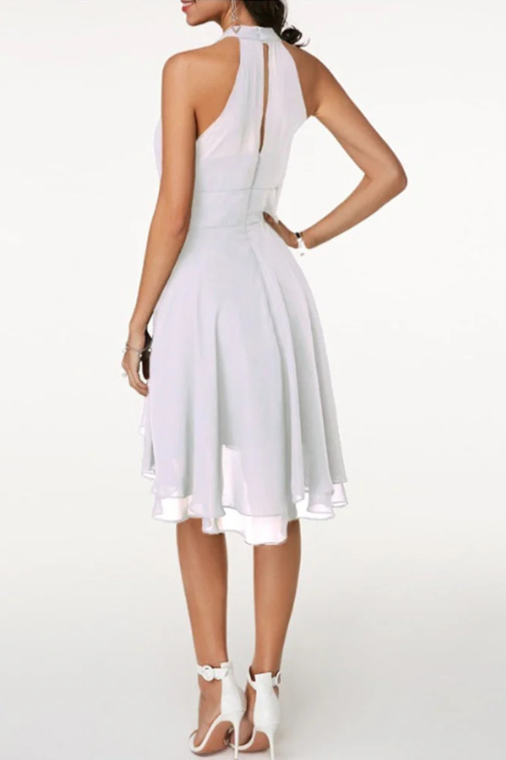 Women's Cocktail Dress – Chiffon Halter High-Low Evening | Amelia 7