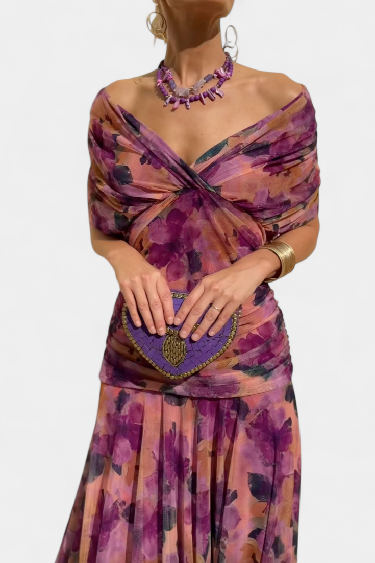 Women's Cocktail Dress – Chiffon Off-The-Shoulder Formal Evening | Isla 13