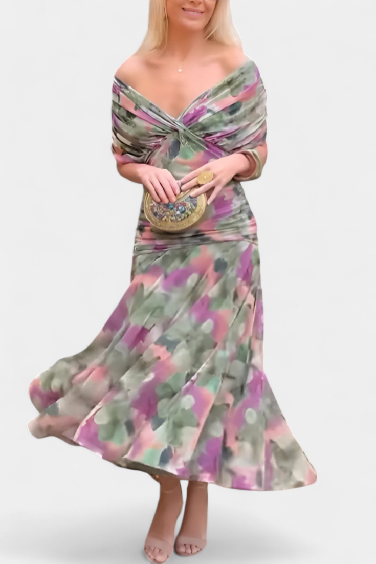 Women's Cocktail Dress – Chiffon Off-The-Shoulder Formal Evening | Isla 5
