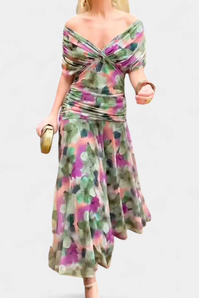 Women's Cocktail Dress – Chiffon Off-The-Shoulder Formal Evening | Isla 8