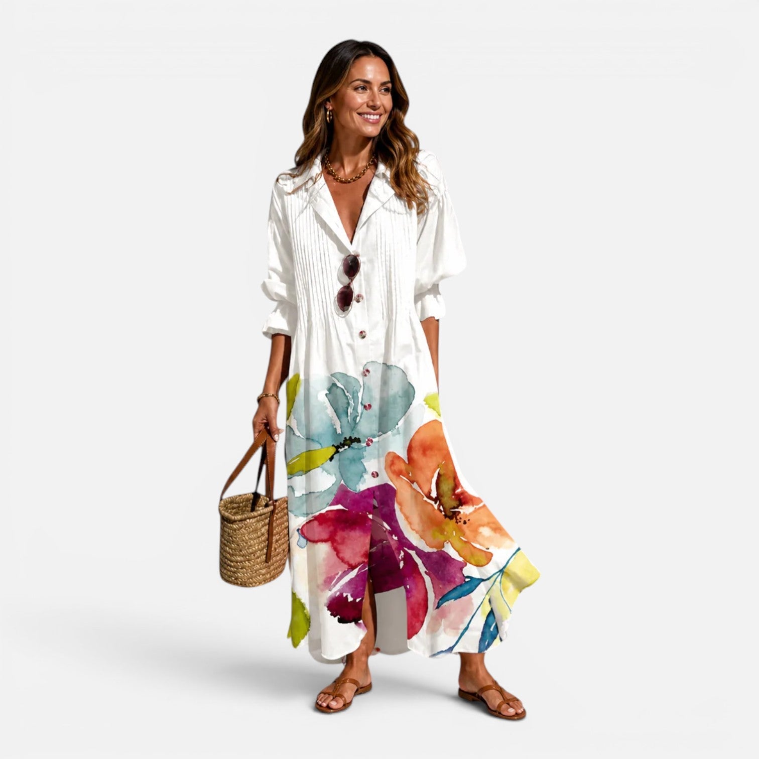 Emma | Bohemian Summer Maxi Dress Relaxed Fit Button-Front