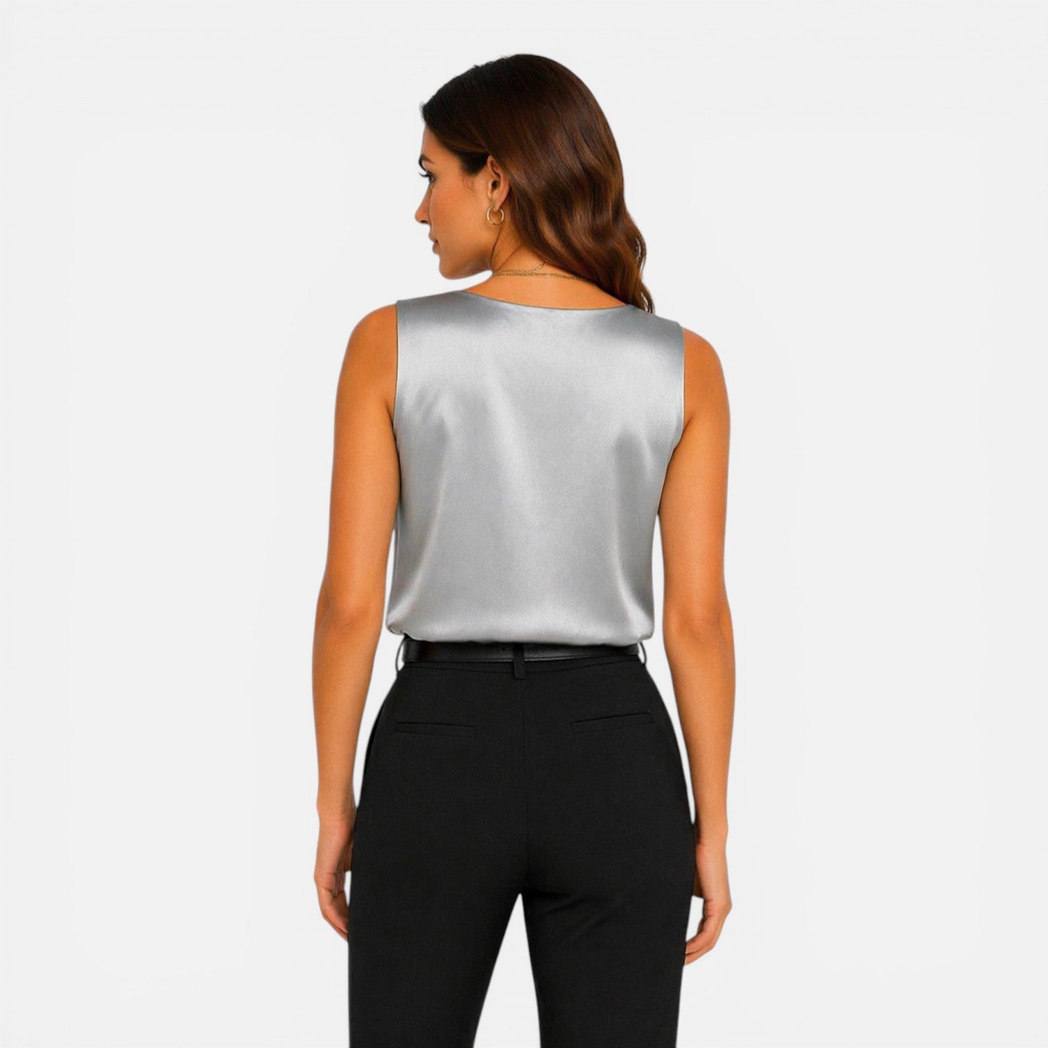 Isla | Sleeveless V-neck Elegant Tailored Blouse Top