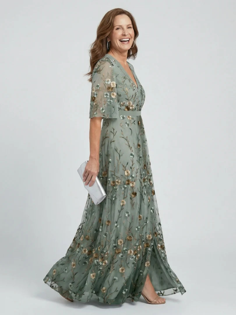 Sophie | Floral Embroidered Summer Dress Relaxed Fit Maxi
