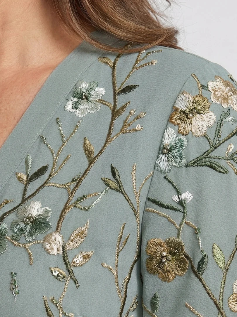 Sophie | Floral Embroidered Summer Dress Relaxed Fit Maxi