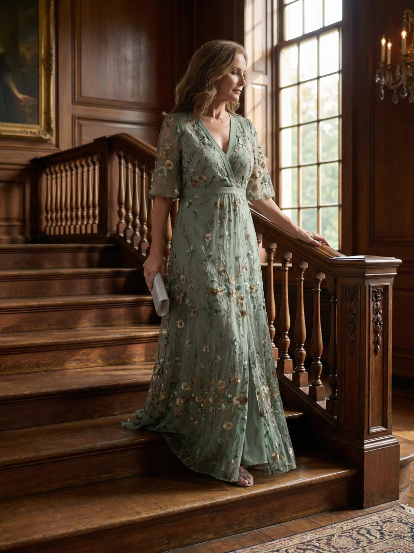 Sophie | Floral Embroidered Summer Dress Relaxed Fit Maxi