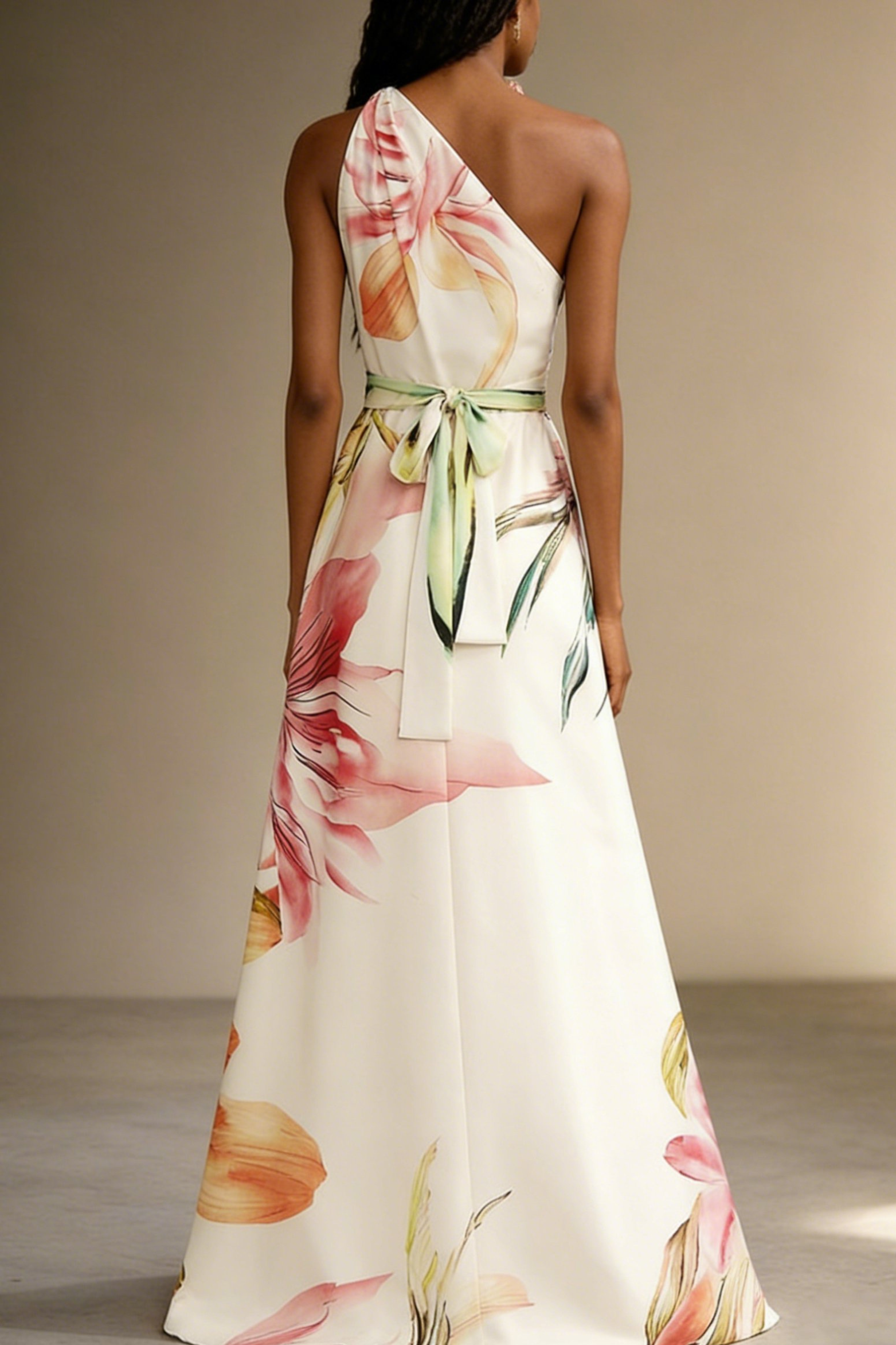 Isabella | One Shoulder Wedding Guest A-Line Maxi Dress