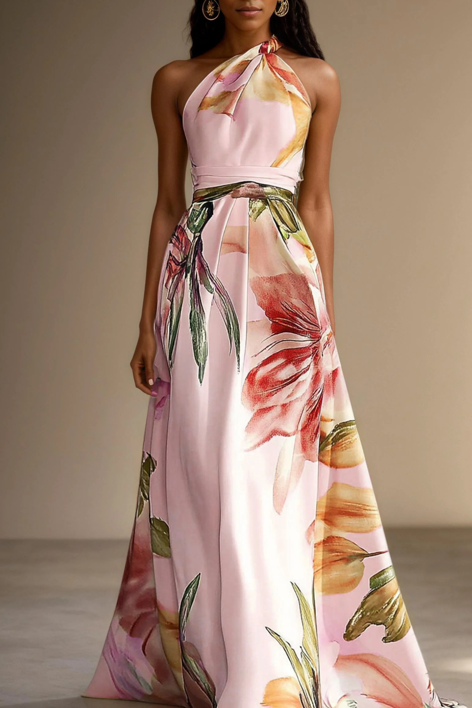 Isabella | One Shoulder Wedding Guest A-Line Maxi Dress