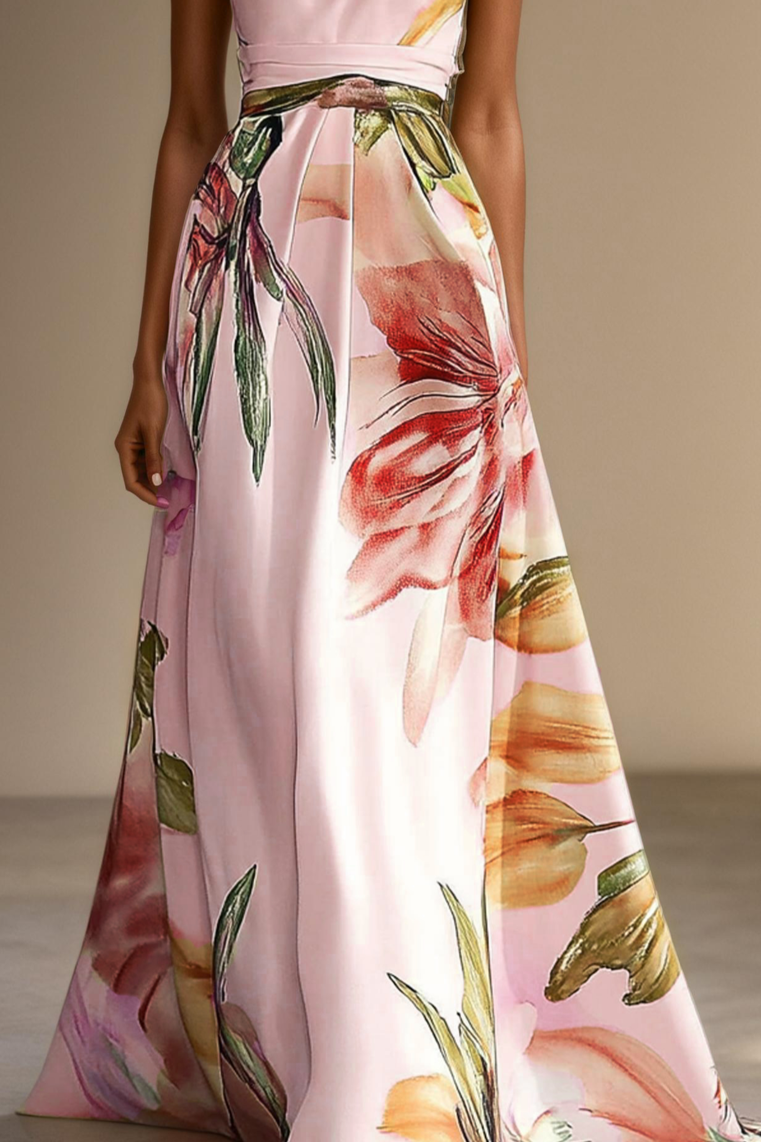 Isabella | One Shoulder Wedding Guest A-Line Maxi Dress