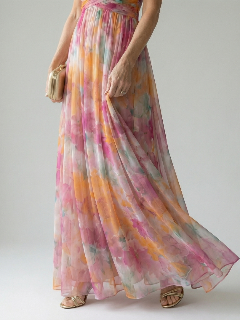 Lily | Sleeveless Wrap Summer Dress Flowing Fit Maxi