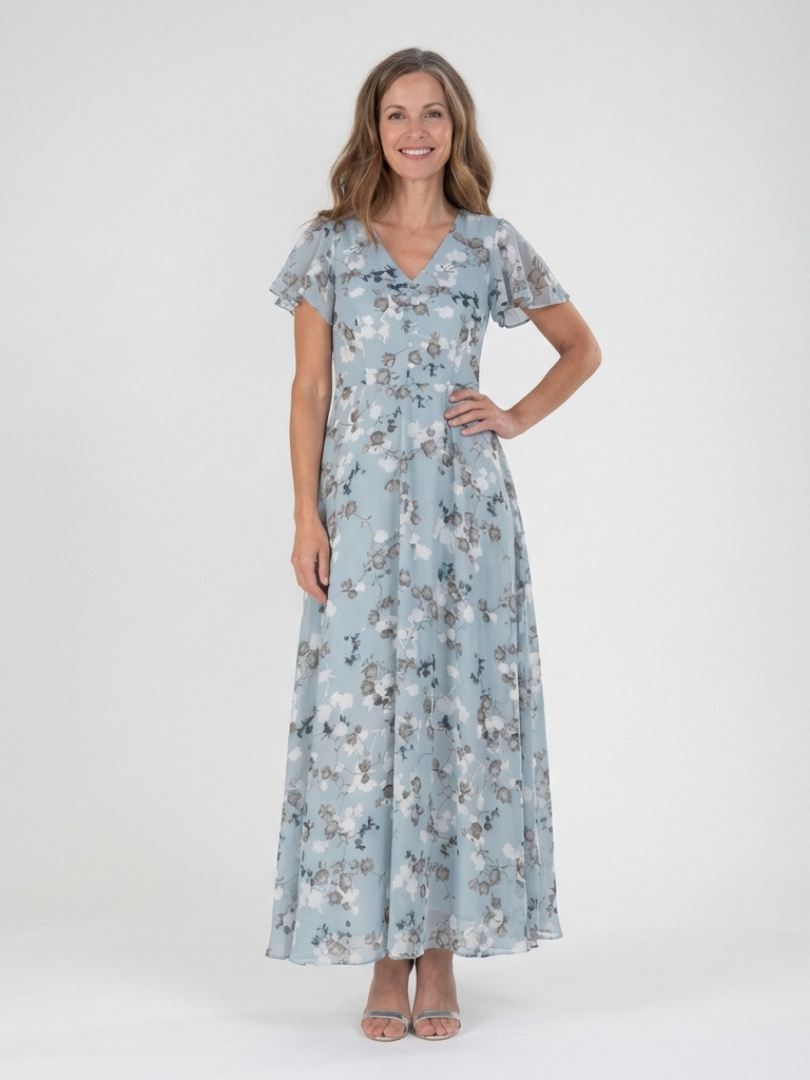 Isla | Floral Maxi Dress Relaxed Fit V-Neck Summer Occasion