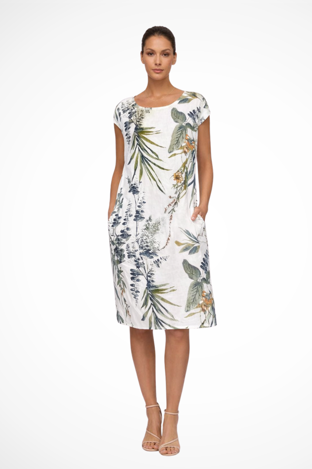 Women's Shift Dress – Linen Blend A-Line Casual | Amelia 1