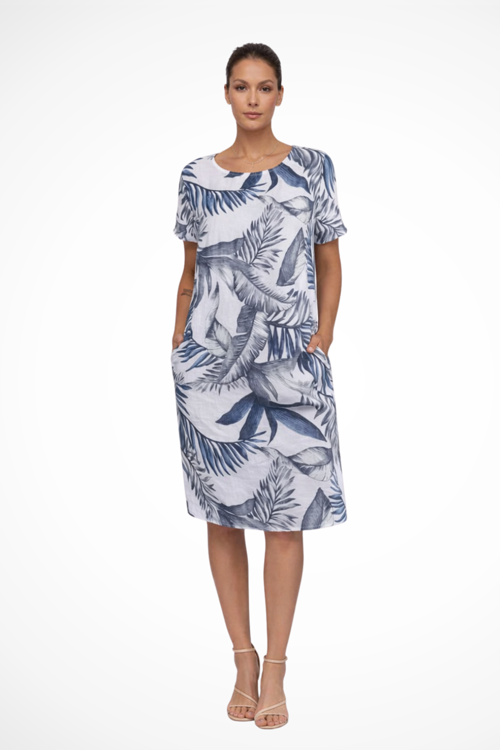Women's Shift Dress – Linen Blend A-Line Casual | Amelia 2