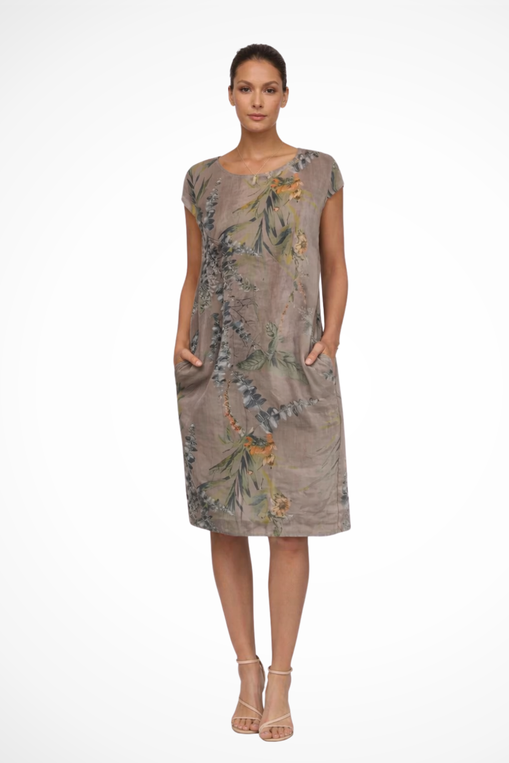 Women's Shift Dress – Linen Blend A-Line Casual | Amelia 3