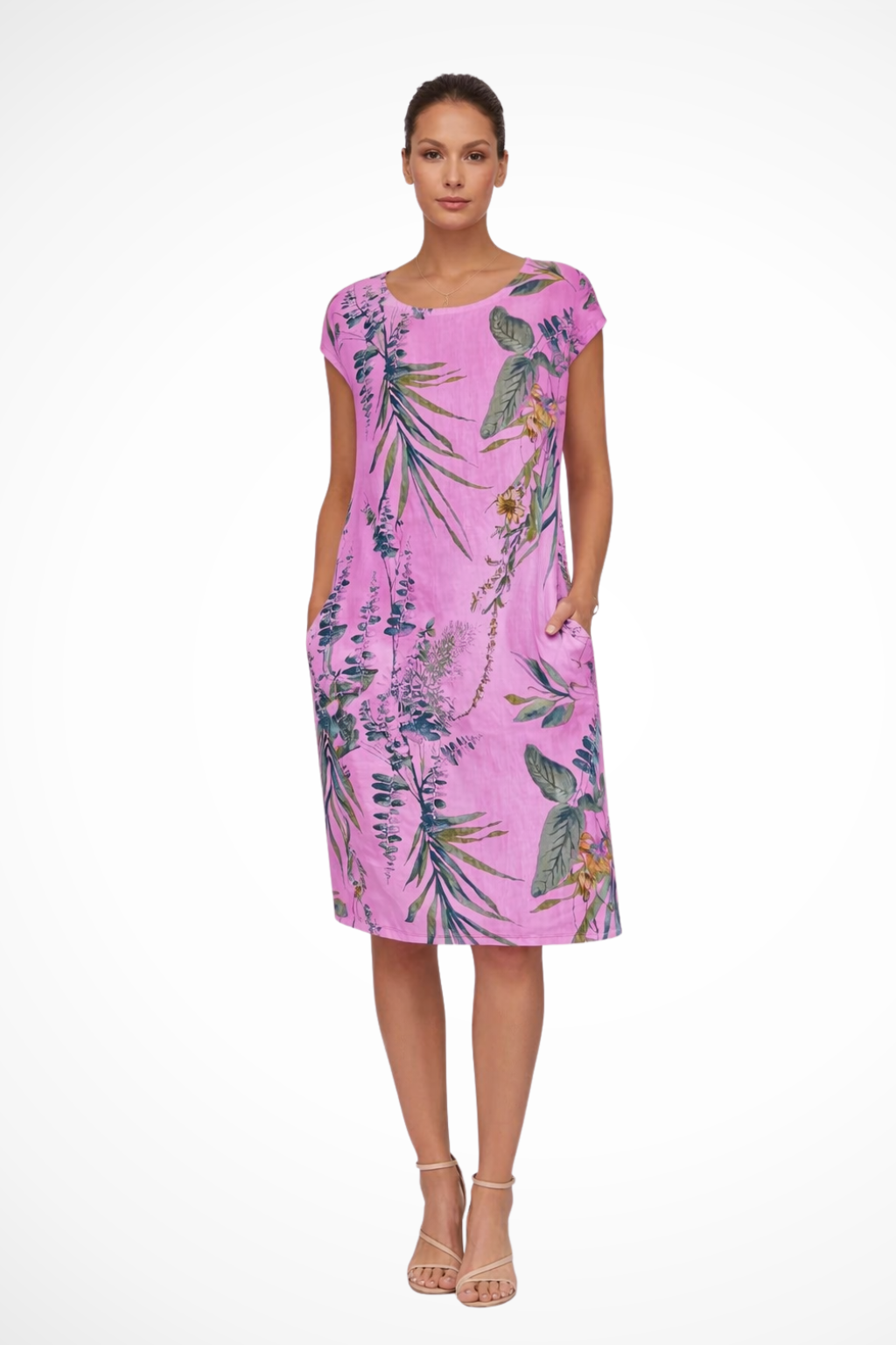 Women's Shift Dress – Linen Blend A-Line Casual | Amelia 6