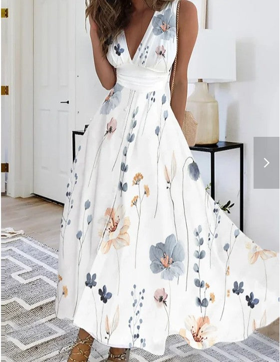 Sophie | Sleeveless Floral Maxi Dress A-Line Silhouette