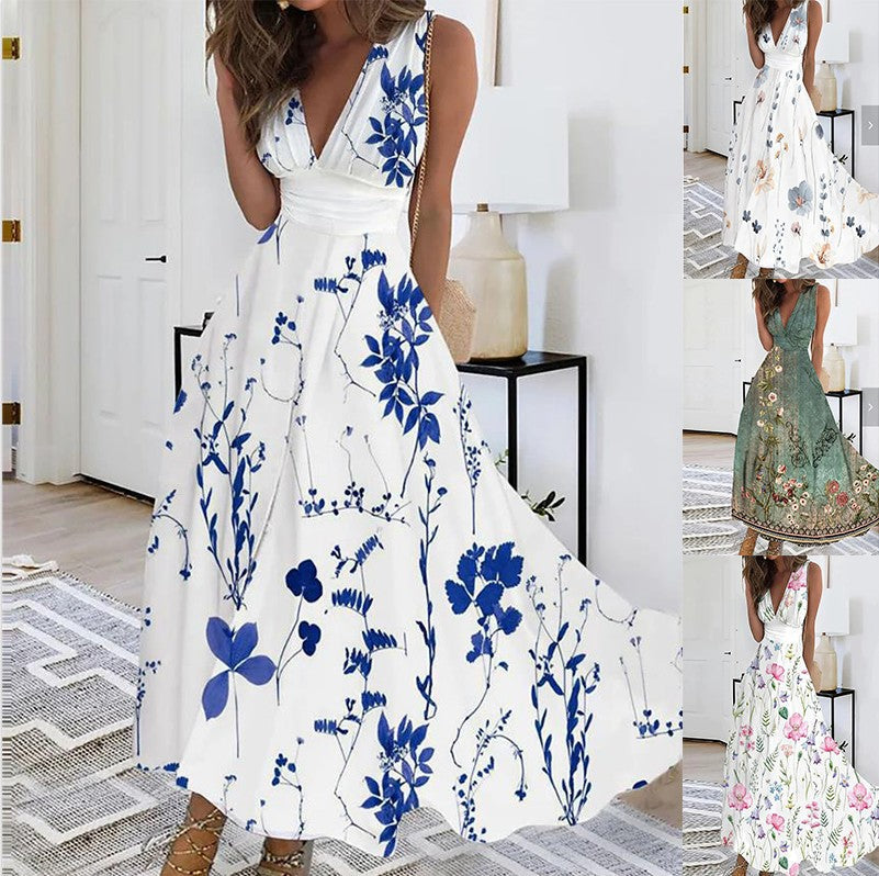 Sophie | Sleeveless Floral Maxi Dress A-Line Silhouette