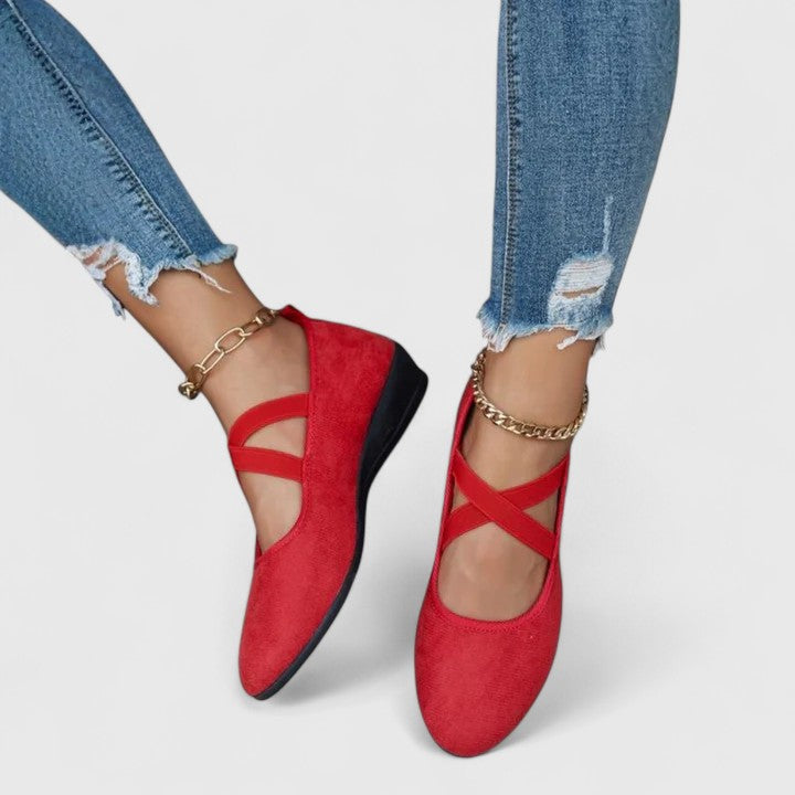 Women's Wedge Sandals – Suede Criss-Cross Ankle Strap Casual | Florence 4
